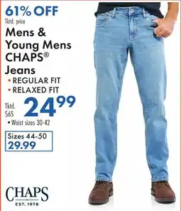 Boscov's Mens & Young Mens CHAPS Jeans offer