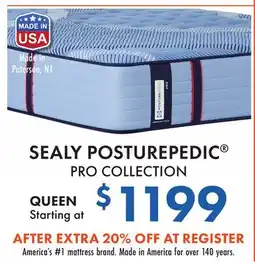 Boscov's SEALY POSTUREPEDIC PRO COLLECTION offer