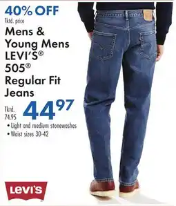 Boscov's Mens & Young Mens LEVI'S 505 Regular Fit Jeans offer