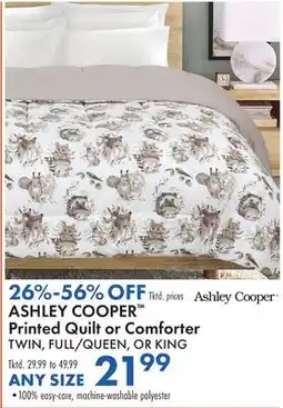 Boscov's ASHLEY COOPER Printed Quilt or Comforter offer