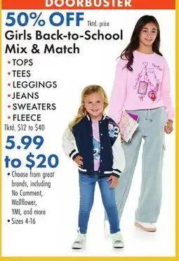 Boscov's Girls Back-to-School Mix & Match offer