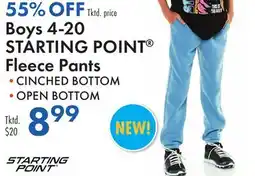 Boscov's Boys 4-20 STARTING POINT Fleece Pants offer