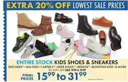 Boscov's ENTIRE STOCK KIDS SHOES & SNEAKERS offer