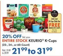 Boscov's ENTIRE STOCK KEURIG K-Cups offer