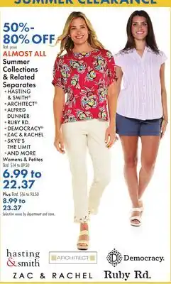 Boscov's ALMOST ALL Summer Collections & Related Separates offer