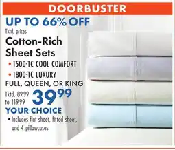 Boscov's Cotton-Rich Sheet Sets offer