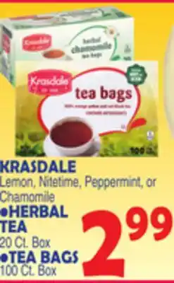 Bravo Supermarkets KRASDALE HERBAL TEA, TEA BAGS offer