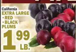 Bravo Supermarkets California EXTRA LARGE • RED • BLACK PLUMS offer