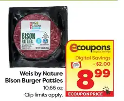 Weis Markets Weis by Nature Bison Burger Patties offer