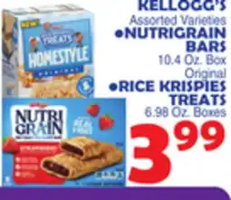 Bravo Supermarkets KELLOGG'S NUTRIGRAIN BARS, RICE KRISPIES TREATS offer