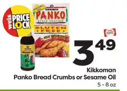 Weis Markets Kikkoman Panko Bread Crumbs or Sesame Oil offer