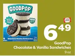Weis Markets GoodPop Chocolate & Vanilla Sandwiches offer