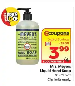 Weis Markets Mrs. Meyers Liquid Hand Soap offer