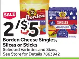 Stop&Shop Borden Cheese Singles, Slices or Sticks offer