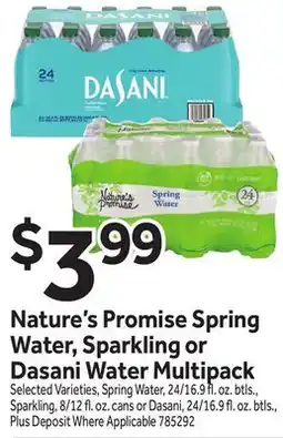 Stop&Shop Nature's Promise Spring Water, Sparkling or Dasani Water Multipack offer