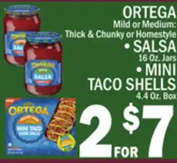 C Town ORTEGA SALSA, MINI TACO SHELLS offer