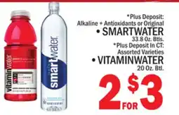 C Town SMARTWATER, VITAMINWATER offer