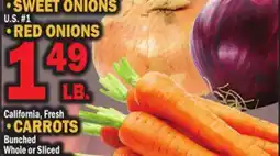 C Town SWEET ONIONS, RED ONIONS, CARROTS offer