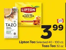 Weis Markets Lipton Tea Selected 40 - 100 ct Tazo Tea 32 oz offer