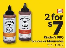 Weis Markets Kinder's BBQ Sauces or Marinades offer