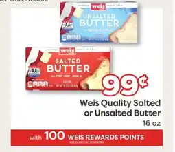 Weis Markets Weis Quality Salted or Unsalted Butter offer