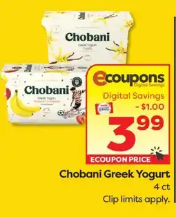 Weis Markets Chobani Greek Yogurt offer