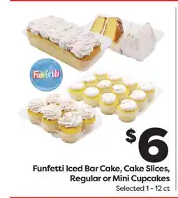 Weis Markets Funfetti Iced Bar Cake, Cake Slices, Regular or Mini Cupcakes offer