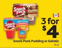 Weis Markets Snack Pack Pudding or Gelatin offer