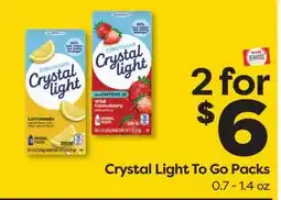 Weis Markets Crystal Light To Go Packs offer