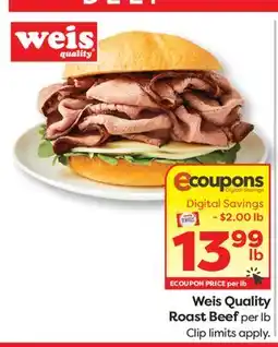 Weis Markets Weis Quality Roast Beef offer