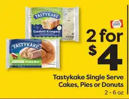 Weis Markets Tastykake Single Serve Cakes, Pies or Donuts offer