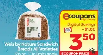Weis Markets Weis by Nature Sandwich Breads All Varieties offer