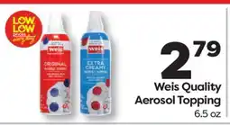 Weis Markets Weis Quality Aerosol Topping offer