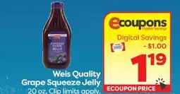 Weis Markets Weis Quality Grape Squeeze Jelly offer