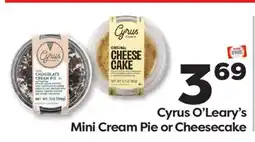 Weis Markets Cyrus O'Leary's Mini Cream Pie or Cheesecake offer