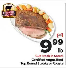 Weis Markets Certified Angus Beef Top Round Steaks or Roasts offer