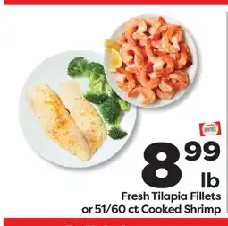 Weis Markets Fresh Tilapia Fillets or 51/60 ct Cooked Shrimp offer