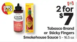 Weis Markets Tabasco Brand or Sticky Fingers Smokehouse Sauce offer