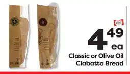 Weis Markets Classic or Olive Oil Ciabatta Bread offer