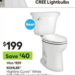 Lowe's Highline Curve White 1.28-GPF Chair-Height 2-Piece Elongated Toilet offer