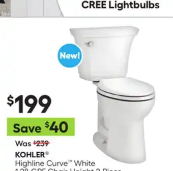 Lowe's Highline Curve White 1.28-GPF Chair-Height 2-Piece Elongated Toilet offer