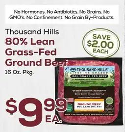 DeCicco & Sons Thousand Hills 80% Lean Grass-Fed Ground Beef offer