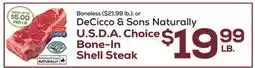 DeCicco & Sons DeCicco & Sons Naturally U.S.D.A. Choice Bone-In Shell Steak offer