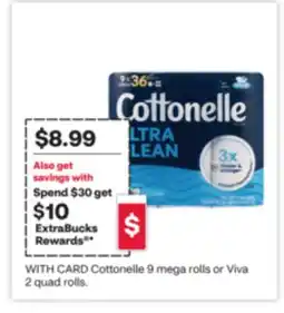 CVS Cottonelle 9 mega rolls or Viva 2 quad rolls offer