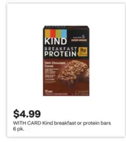 CVS Kind breakfast or protein bars 6 pk offer