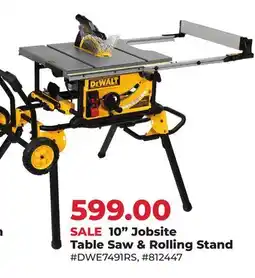 Runnings DEWALT 10 Jobsite Table Saw & Rolling Stand offer