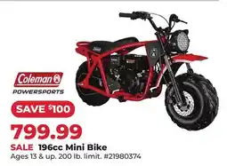 Runnings Coleman 196cc Mini Bike offer