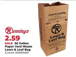 Runnings 30 Gallon Paper Yard Waste Lawn & Leaf Bag offer