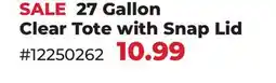 Runnings 27 Gallon Clear Tote with Snap Lid offer