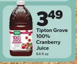 Save a Lot Tipton Grove 100% Cranberry Juice offer